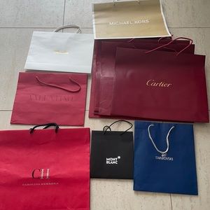 Luxury designer brand shopping bags